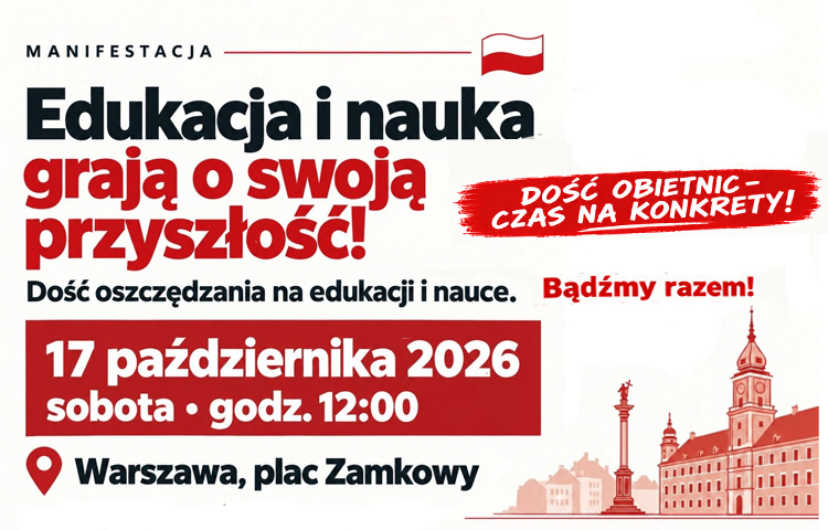 Manifestacja Warszawa 17.10.2026 Plac Zamkowy godz. 12:00